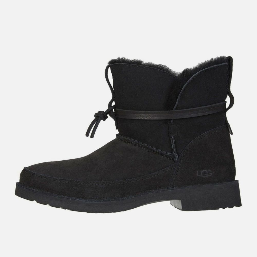 UGG Black Winter Boots with Fur Trim